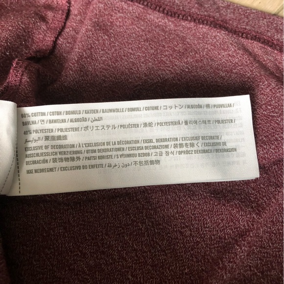 Abercrombie & Fitch Logo Embroidered Pocket T Shirt in Maroon Heather Size S - Picture 6 of 9